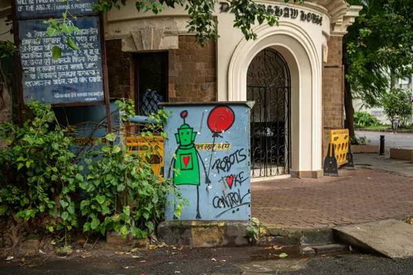 A graffiti sign - robots take over